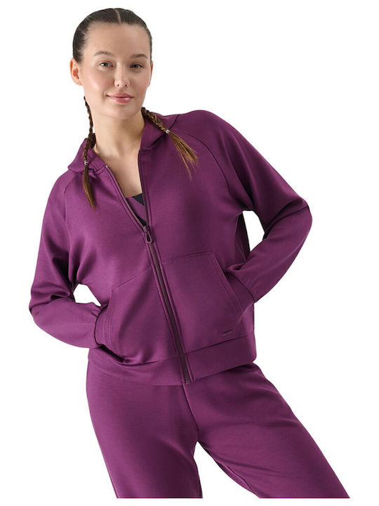 4F Women's Knitted Cardigan Purple