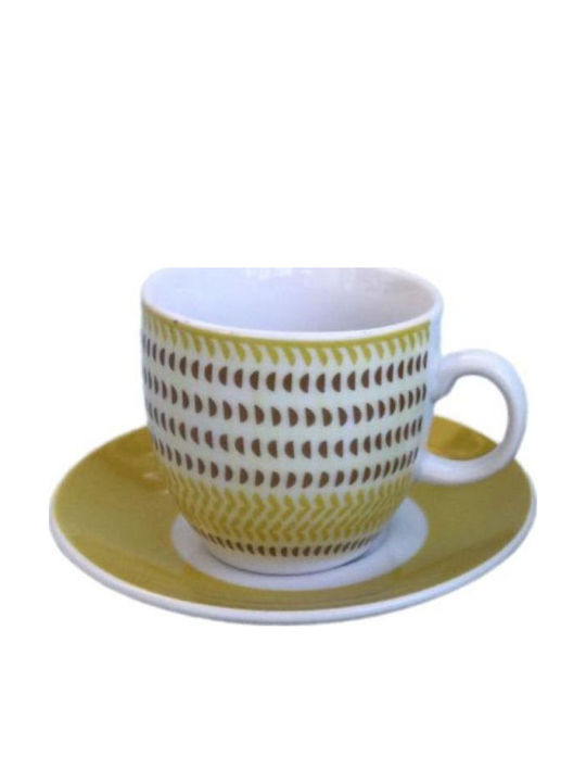 Max Home Set of Cups Coffee Porcelain Brown 6pcs