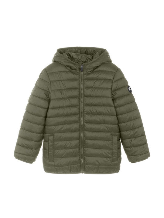 iDO Kids' Quilted Jacket with Hood Khaki