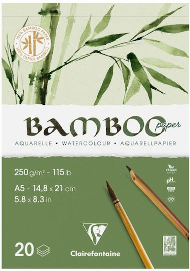 Clairefontaine Μπλοκ Ακουαρέλας Bamboo 25φ Α5 14,8x21cm 250g