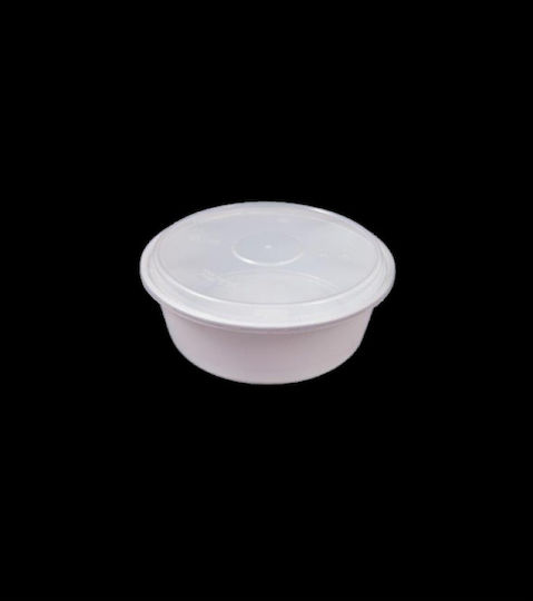 Runder Behälter PP Weiß 900ml P53 Deckel 50 Stück Tefaco 007765