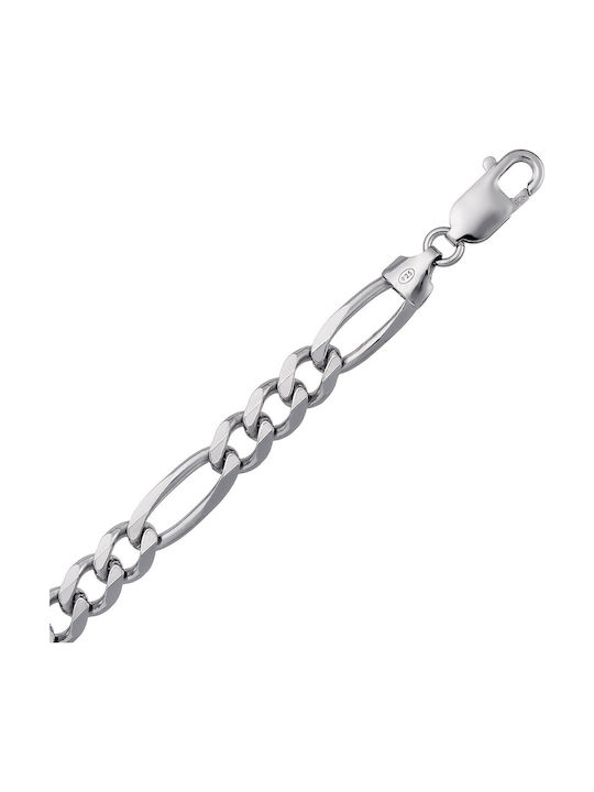 VTJ Ασημένια Αλυσίδα Λαιμού Φαρδιά Πάχους 7.36mm και Μήκους 70cm