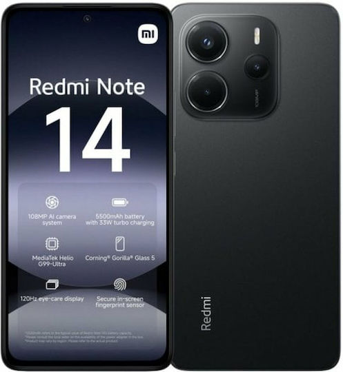 Xiaomi Redmi Note 14 4G NFC Dual SIM (8/256GB) Midnight Black