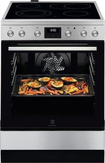 Electrolux Κουζίνα 73lt με Κεραμικές Εστίες Π59.6εκ. Inox