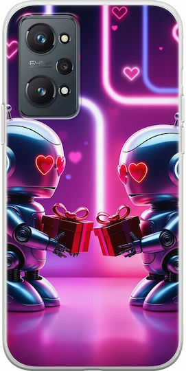 Valentine's Day Futuristic Lovebots Realme GT 2 5G Flexible TPU Transparent Silicone Case