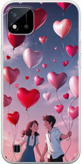 Valentinstag Herzballons im Himmel Realme C11 2021 Flexibles TPU Transparentes Silikon Case