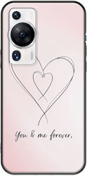 Valentine's Day Forever Connected Hearts Case for Huawei P60 Black TPU Black Silicone Valentine's Day Forever Connected Hearts Case for Huawei P60 Black TPU Black Silicone