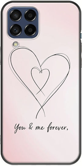 Valentinstag Für Immer Verbundene Herzen Hülle für Samsung Galaxy M53 5G Schwarzes TPU Silikon