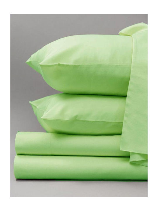 Sunshine Bettlaken Super-Doppel mit Gummiband 160x200+40cm. Satin Mint