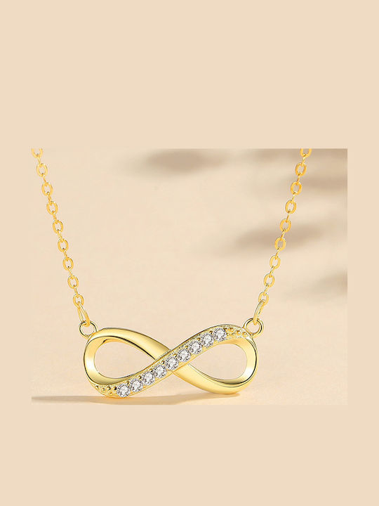 By Queen Κολιέ Σύμβολο Του Άπειρου Gold Zircon By Queen Κολιέ Σύμβολο Του Άπειρου Gold Zircon