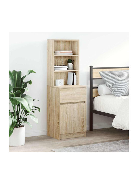 Sideboard Wooden with Drawers Beige 39x35x125cm