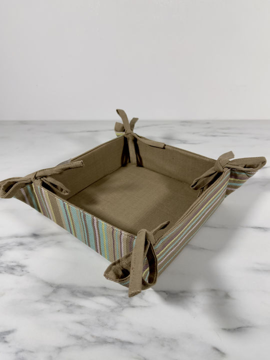 Ψωμιέρα Υφασμάτινη Καφέ 27x27cm