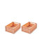 Liewood Foldable Plastic Toy Storage Box Weston Pink 2 Pieces