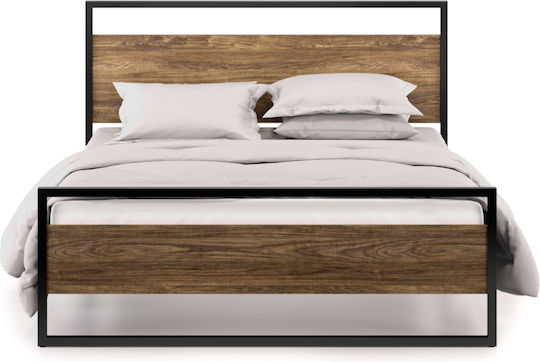 Liberty Lux Pat Dublu Din Lemn Negru Pentru Saltea 160x200cm