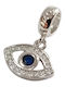 Kalliopi Silver Charm Ochi Protector Din Argint Cu Zircon Albastru