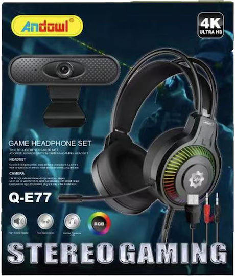 Andowl Q-E77 Web Camera & Über Ohr Gaming-Headset mit Verbindung 3,5mm