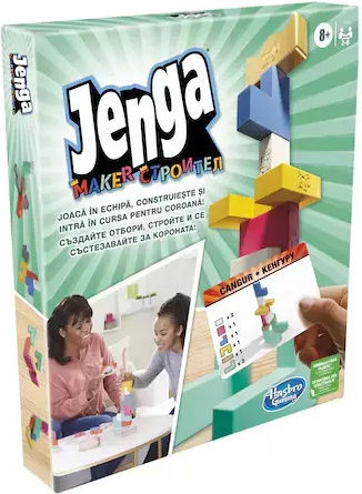 Joc de Societate Jenga Maker pentru 2-6 Jucători 6+ Ani (RO) Hasbro