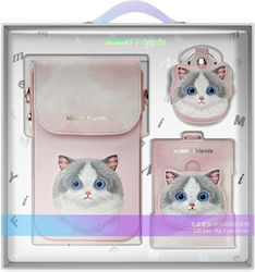 Nimmy Set 3in1 Phone Bag + Wallet + Locator Case Pink Big Eyed Pet 2.0 Cat Nimmy Set 3in1 Phone Bag + Wallet + Locator Case Pink Big Eyed Pet 2.0 Cat