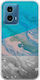Water Marble Motorola Moto G34 5g Flexible TPU Transparent Silicone