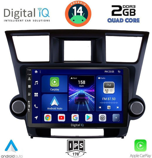 Digital IQ Ηχοσύστημα Αυτοκινήτου για Toyota Highlander 2008-2015 (Bluetooth/USB/WiFi/GPS/Apple-Carplay/Android-Auto) με Οθόνη Αφής 10"