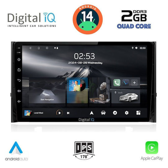 Digital IQ Sistem Audio Auto pentru Skoda Karoq / Kodiaq 2016 (Bluetooth/USB/WiFi/GPS/Apple-Carplay/Android-Auto) cu Ecran Tactil 10"