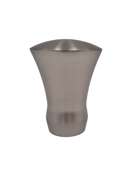 Grace Curtain wood end made of Metal Silver 2pcs
