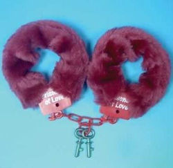 Carnival Handcuffs Red made of Plastic