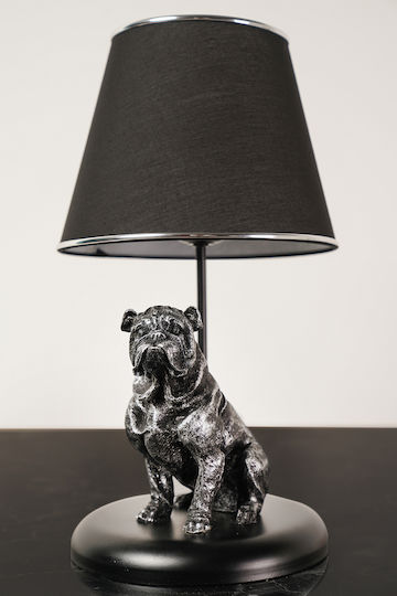 ARlight Tischlampe für Fassung E27 mit Schwarz Schirm und Silber Basis