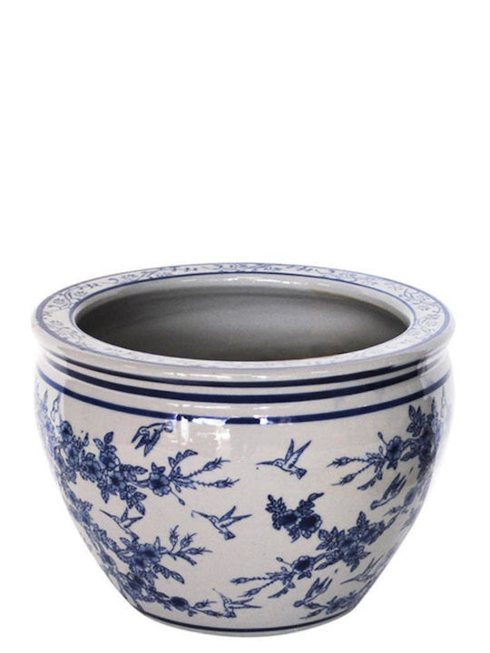 Atmosphera Porc.flower Pflanzentöpfe Metall Blau 42x42cm