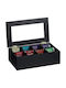 Relaxdays Caseta Pentru Ceai / Cafea Cu Capac Din Lemn Negru 16x9x28cm