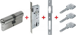 Abus Mli45 Χωνευτή Κλειδαριά Εξώπορτας Κύλινδρο Κέντρο 45mm Ασημί