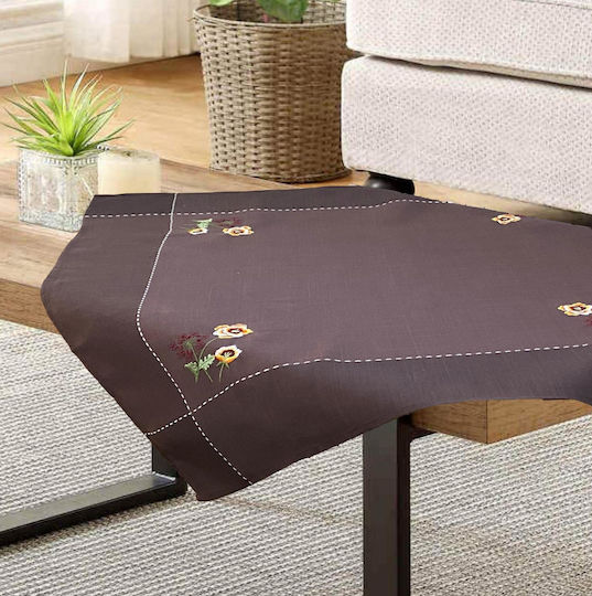Linea Home Pansy Покривка за Маса с Бродерия Лилава 140x180см