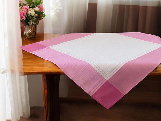 Linea Home Τραπεζομάντηλο Λινό Fleur Ρόζ 140x140εκ.