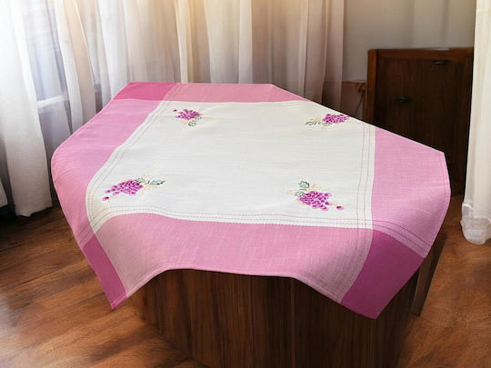 Linea Home Traube mit Stickerei Rosa 140x140cm
