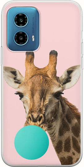 Гъвкав прозрачен силиконов калъф Bubblegum Giraffe за Motorola Moto G34 5G