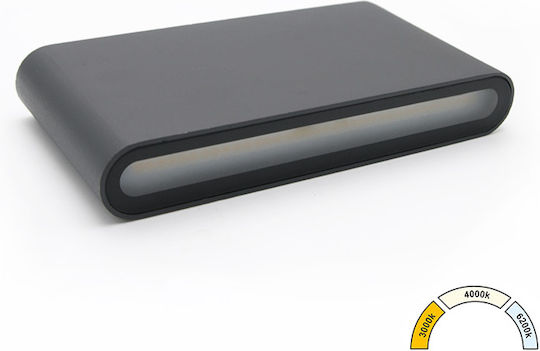 Adeleq Wandmontierte Außen-Deckenleuchte LED IP54 12W mit Einstellbares Weiß Licht Doppelstrahl 17.5x9x3.5εκ.
