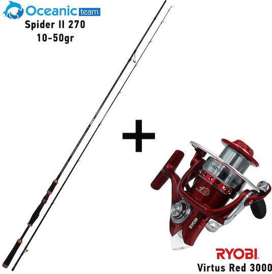 Oceanic Spider Ii 270 Angelrute für Spinnfischen 2.7m mit Rolle 10-50gr