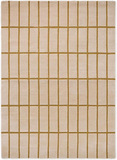 Marimekko Tiiliskivi 132906 Handgefertigt Teppich Rechteckig Synthetisch,Polyester/Cotton/Leather Bronze Yellow