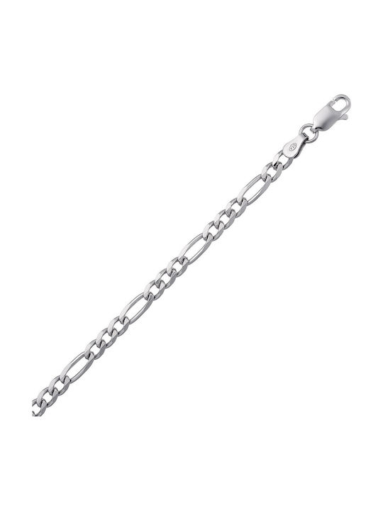 VTJ Ασημένια Αλυσίδα Λαιμού Λεπτή Πάχους 3.55mm και Μήκους 60cm