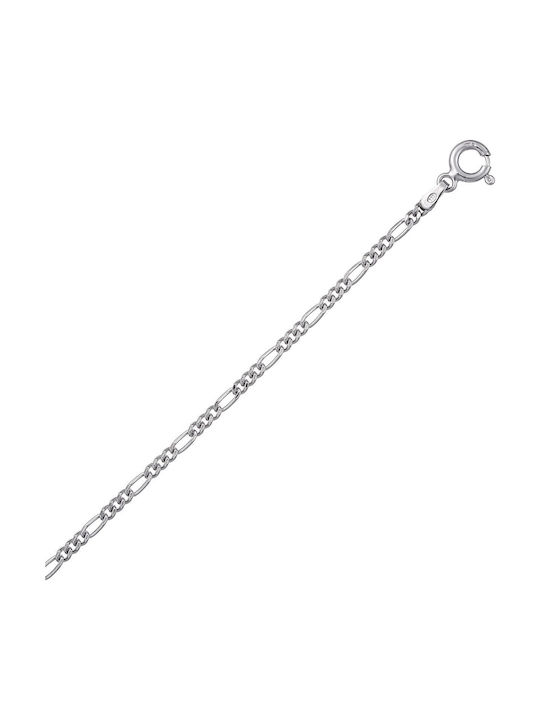 VTJ Ασημένια Αλυσίδα Λαιμού Λεπτή Πάχους 2.15mm και Μήκους 55cm