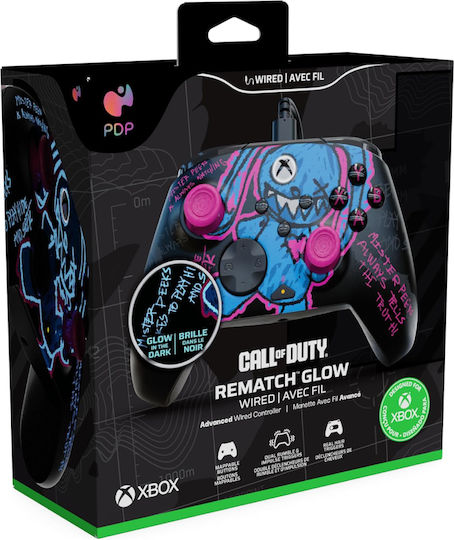 PDP Call of Duty Rematch Glow Ενσύρματο Gamepad για PC / Xbox One / Xbox Series Πολύχρωμο