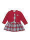 Mädchenkleid Kurzärmelig Geprüft Set aus 2 mit Mantel Rot