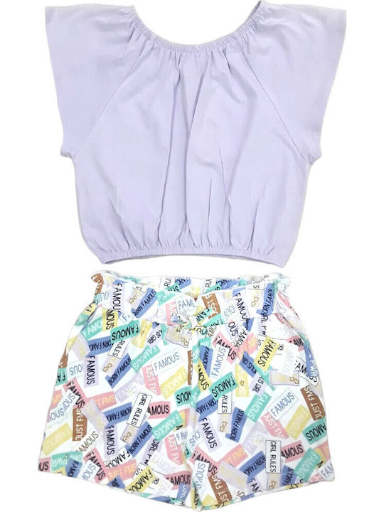 Kids' Set with Shorts Summer 2pcs Lila