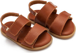 Babywalker Brown Baptism Leather Sandals