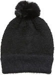 Verde Pom Pom Beanie Beanie Knitted in Black color