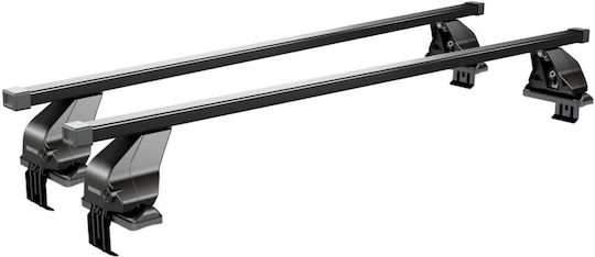 Menabo Bare De Acoperiș Pentru Mașină Oțel 130 Cm Pentru BMW X6 Nissan Note 5D 2014+ Set Cu Picioare Negre