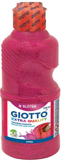 Giotto Extra Quality Tempera Paints Glitter Fuchsia in Bottle 250ml 1pcs