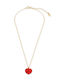 Folli Follie Queen Of Hearts Колие с дизайн Сърце от Позлатено Сребърен