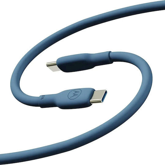 Motorola USB 2.0 Cable USB-C male - USB-C 100W Μπλε 2m SJCS0CCB20ET1-EU-BL