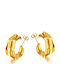 Hoop Earrings Women's Stainless Steel Gold Plated Silverline 0130552601